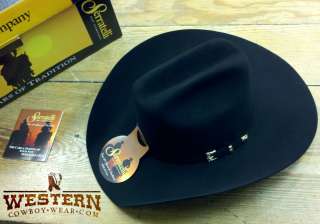 NEW Serratelli Abilene 20X Beaver Felt Black Cowboy Hat Round Oval 