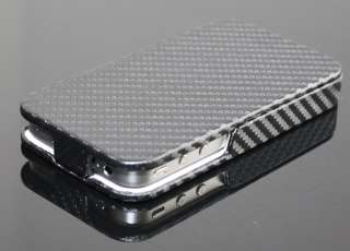 Leder Tasche für Apple iPhone 4 Carbon Case Etui Hülle  