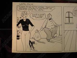 1940s COMIC STRIP Original Art WEDLOCK Earl Fritchman F  