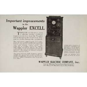  1929 Ad Wappler Electric Excell Electro Therapy Current 