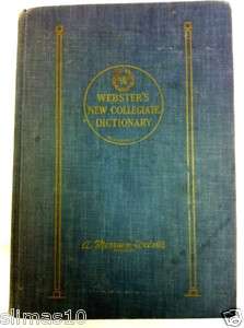 WEBSTERS NEW COLLEGIATE DICTIONARY 1959 2nd EDITION THIN PAPER Good 
