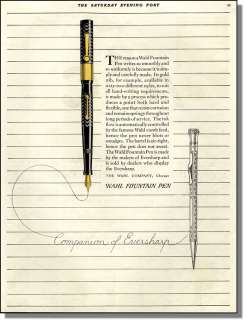 1921 Wahl Fountain Pen ~ the companion of Eversharp print ad  