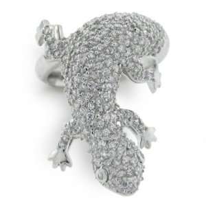    Bling Jewelry Sterling Silver CZ pave Reptile Ring   6: Jewelry