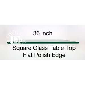  Glass Table Top: 36 Square, 1/4 Thick, Flat Edge 