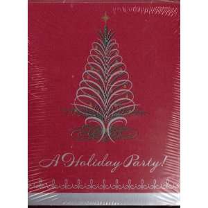   Elegant Tinsel Tree Holiday Party Invitations