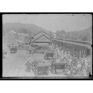    Commuters at train station,upstate New York