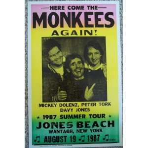   The Monkees 1987 Summer Tour At Jones Beach Poster 