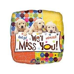  Cute Well Miss You Puppies Square 18 Mylar Balloon 