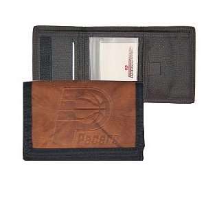   Pacers Leather/Nylon Embossed Tri Fold Wallet