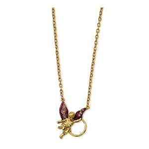    Purple Enamel/Crystal Angel Eyeglass Holder Necklace Jewelry