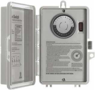 40A, Gray, Indoor, Mechanical Water Heater Timer, Hard Wired, Double 