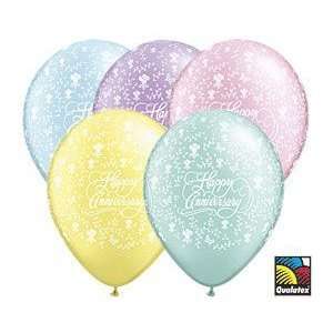  11 inch Qualatex Balloons, Anniversary Roses Pastels 
