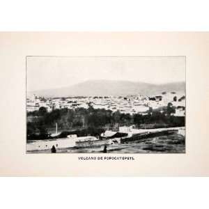   Mexico Cityscape Volcanology   Original Halftone Print