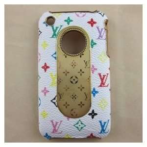  Iphone 3G 3GS Deluxe Case White with Multi Color Luxury Designer LV 