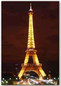 Eiffel Tower night view fridge magnet.  