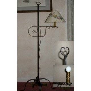 Wrought Iron Floor Lamp Heart Top   Amish Made
