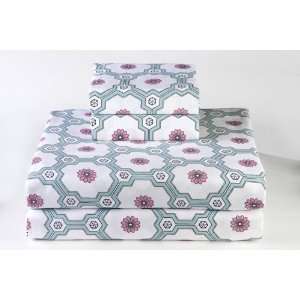  Dreamy Linens Tile Print Sheet Set, Full: Home & Kitchen