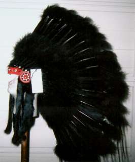 Native American Black Legend War Bonnet Headdress  