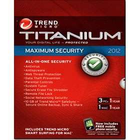 Trend Micro Titanium Maximum Security 2012   3 PC User / 1 Year (New 