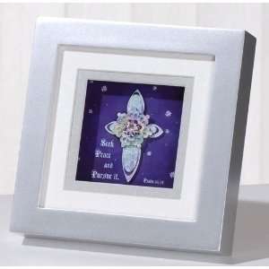   Seek Peace Psalms 34:14 Cross Religious Shadowboxes: Home & Kitchen