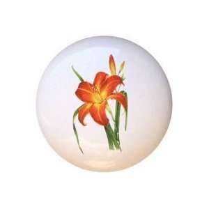  Day Lily Daylily Flowers Floral Drawer Pull Knob