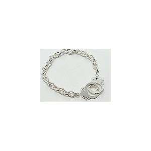   Hand Cuff Lock/Charm Chain Bracelet Silver Love Tied: Everything Else