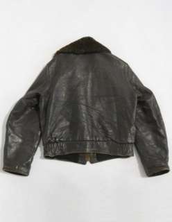 Vintage 50s Front Quarter HORSEHIDE Leather MOUTON COLLAR Bomber 