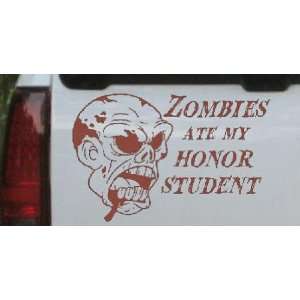  Brown 32in X 21.3in    Zombies Ate my Honor Student Funny 