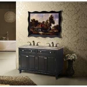   Double Sink Vanity with Perlato Sicilia Marble Top: Home Improvement