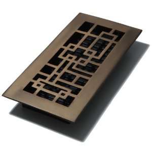 Decor Grates AB410 RB 4 Inch by 10 Inch Abstract Floor Register, Solid 