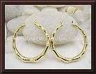 14KT Gold Pincatch Triangle Bamboo Hoop Earrings GTB items in K and 