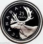 2002 Canadian Quarter 25 Cents   STERLING SILVER CARIBOU Frosted 
