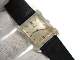 Vintage Square Pyramid Omega 14K White Gold Wrist Watch  