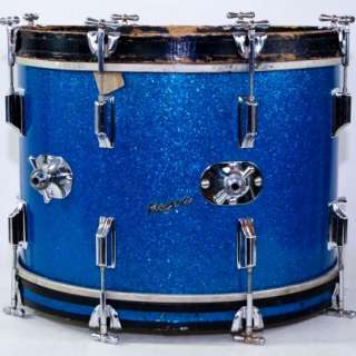   20x14Bass Drum Blue Sparkle Cleveland Vnt 60s 3 Ply Maple  