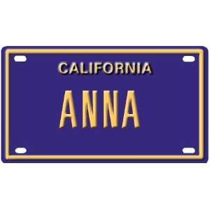  Anna Mini Personalized California License Plate 