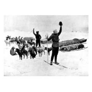 Fridtjof Nansen and Hjalmar Johansen Head for the North Pole Stretched 
