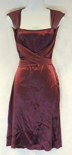 Vintage Philosophy Di Alberta Ferretti Size 6 Plum Silk Dress w 