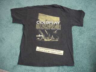 COLDPLAY Twisted Logic North American Tour 2006 Black Medium 2 sided T 