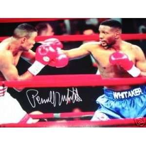   WHITAKER AUTOGRAPHED BOXING AWESOME 16X20 VS FELIX TRINIDAD (BOXING