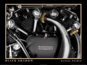 Vincent Black Shadow Engine 16x20 Print by Daniel Peirce  
