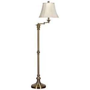  Nora Antique Brass Swing Arm Floor Lamp: Home Improvement