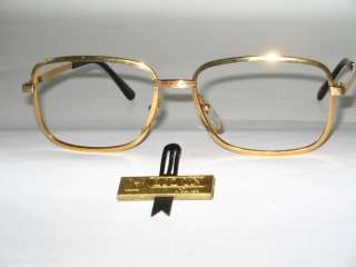 Beautiful golden auth. 80s eyeglasses frame by LIZON F.  
