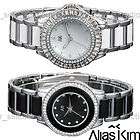 Alias Kim Women Ladies White Black Ceramic Crystal Bracelet Wrist 