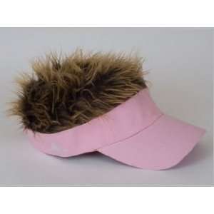   Designs PKBR Flair Hair Pink Visor Brown Hair: Office Products
