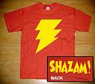 New SHAZAM Logo Captain Marvel Superhero Red T shirt