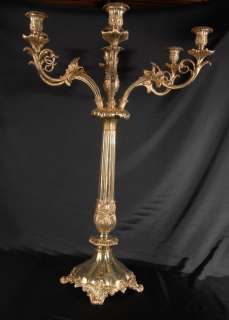 Pair 1920s antique gilt classic candelabras Paul Storr  