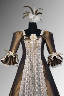 Renaissance or Victorian Style Dress Odette Gown Lace, Taffeta, w 