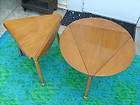   MT Holly Vintage Triple Drop Leaf Triangle Round Table Pair Furniture
