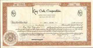  Corporation  1960 New Jersey bottle company stock certificate share