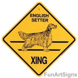 English Setter Crossing Xing Sign